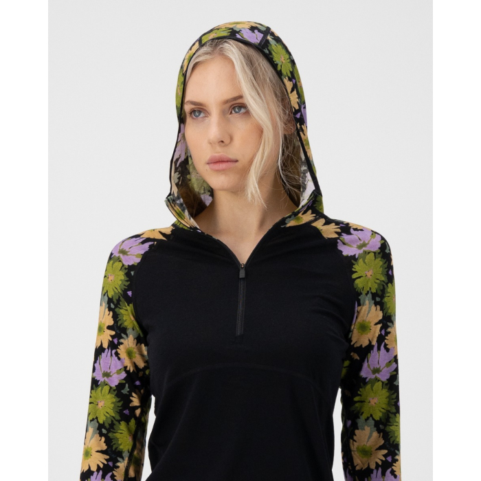 Mons Royale Women's Bella Tech Hood alpine bloom/black | Insider