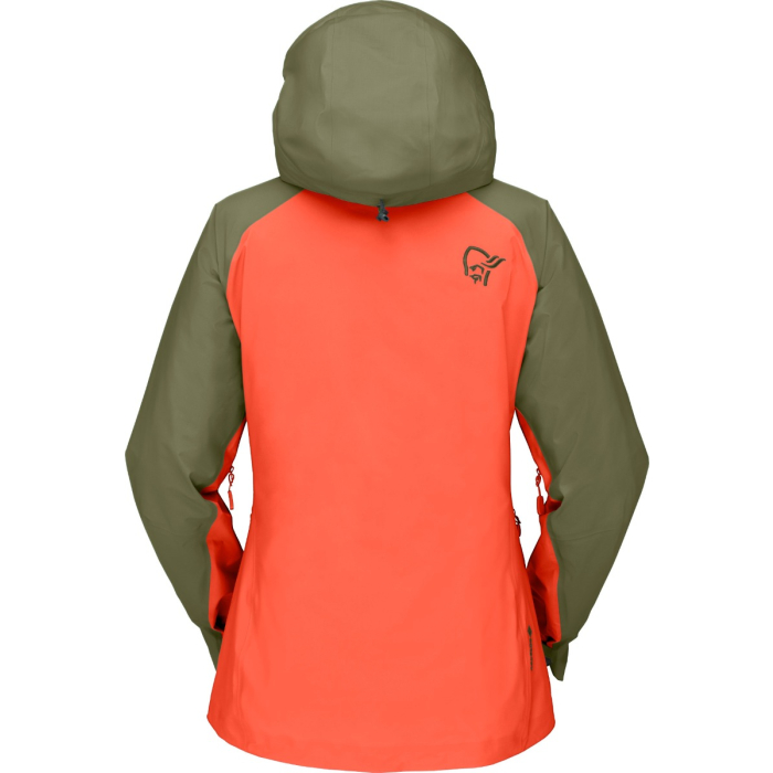 Norröna Womens lyngen GTX Jacket Olive Night/Orange Alert