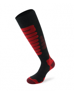 Lenz Socken Skiing 3.0 dunkelgrau/rot