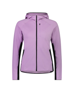 Mons Royale Women's Approach Merino Gridlock Hood Orchid / Black