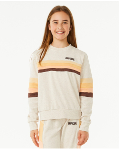 Rip Curl Girls REVIVAL PANNELLED CREW OATMEAL MARLE