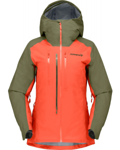 Norröna Womens lyngen GTX Jacket Olive Night/Orange Alert