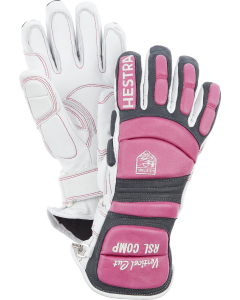 Hestra RSL COMP VERTICAL CUT - 5 FINGER OFFWHITE/CERISE