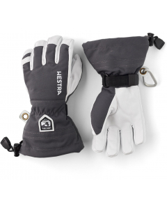 Hestra 5 Finger Army Jun. Leather Heli Ski grey