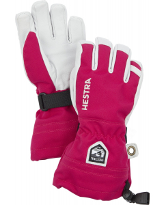 Hestra ARMY LEATHER HELI SKI JR. - 5 FINGER FUCHSIA