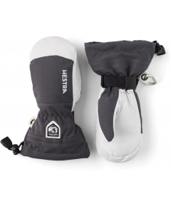 Hestra Mitten Army Jun. Leather Heli Ski grey