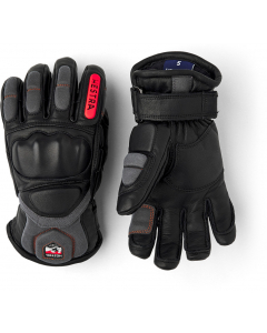 Hestra 5 Finger Impact Racing Junior black/flame red