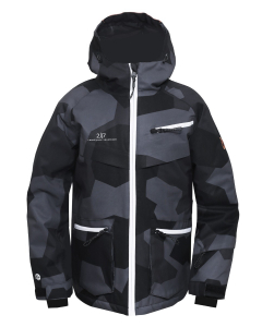 2117 Juniors Eco Light Padded Ski Jacket Isfall Black Camo