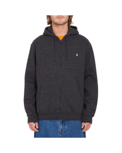 Volcom Men's SNGL STN ZIP FLEECE HEATHER BLACK