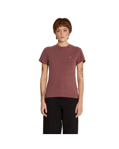 Volcom Womens Solid Stone Emb Tee BUR