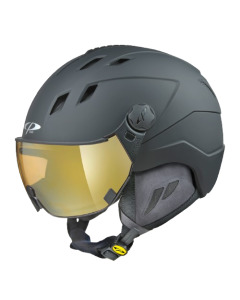 cp Helmet Corao+ black soft touch dl vario gold mirror