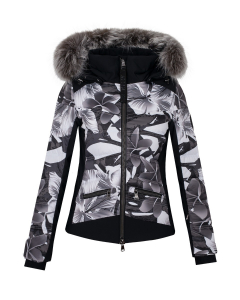 Kelly Ski Jacket Faux Fur Tony black print