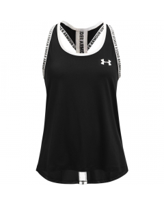 UA Girls 1363374 Knockout Tank 001 black-white