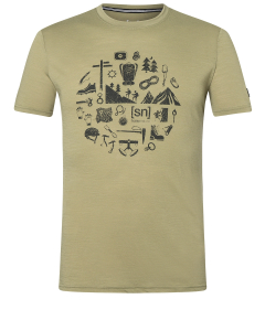 Super Natural Men's WELL EQUIPPED TEE Z82 Aloe/Black Ink