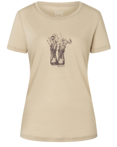 Super Natural Women's FLOWER BOOTS TEE 58 white pepper/pepper