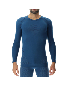 UYN Men's EVOLUTYON UW SHIRT LG_SL. Blue Poseidon/Navy/Navy