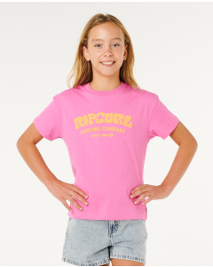 Rip Curl Girls SURF PUFF RELAXED TEE SUPER PINK