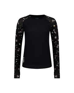 Mons Royale Women's Bella Merino Long Sleeve Black Daisy