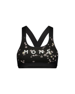 Mons Royale Women's Stella Merino X-Back Bra Black Daisy