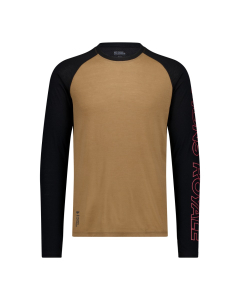 Mons Royale Men'sTemple Merino Long Sleeve Black / Toffee