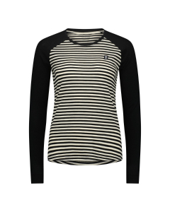 Mons Royale Women's Icon Merino Raglan LS mr stripe / black