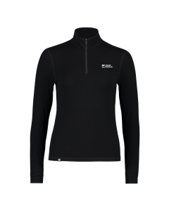 Mons Royale Women's Cascade 1/4 Zip Merino Base Layer Black