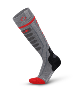 Lenz heat sock 5.1 toe cap slim fit grau/rot
