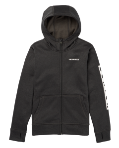 Burton Kids' Oak Full-Zip Hoodie True Black Heather 25-26