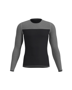 Löffler Men's SHIRT L/S CB TRANSTEX® MERINO 28164 BLACK/GREY MEL