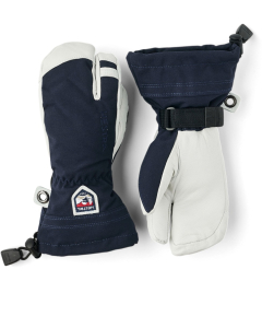 Hestra Junior Army Leather Heli Ski 3 Finger Navy