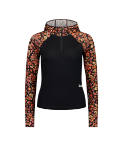 Mons Royale Women's Bella Merino LS Hood ditzy camo / black