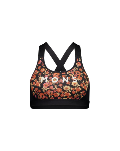 Mons Royale Women's Stella Merino X-Back Bra ditzy camo/black