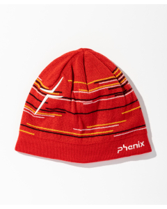 Phenix Random Border Knit Beanie red