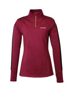 Phenix Women's Basic Set-in Sleeve Mock Neck Tee BURGUNDY