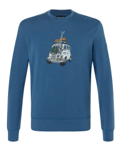 Super Natural Men's CARSKI CREW 13G Ocean Blue/Various
