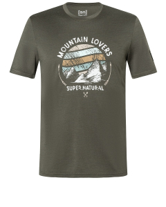 Super Natural Men's Northern Lights Bio J Tee X93 Black Ink