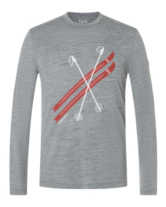 Super Natural Men's KRYSSEDE SKI LS 10H Cashmere Grey Melange