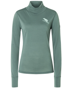 Super Natural Women's FLEAR ROLL NECK 78B Balsam Green/Light