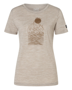 Super Natural Women's Preikestolen Cliffs Tee 16F Vintage Khaki