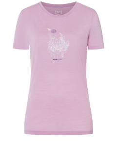 Super Natural Women's FLOWERHANDS TEE 15A Mauve Mist/Fresh White