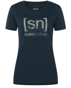 Super Natural Women's ARABESQUE TEE 37A Blueberry/Semolina