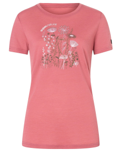 Super Natural Women's ROCK FLOWERS TEE 86G Mauvewood/Various