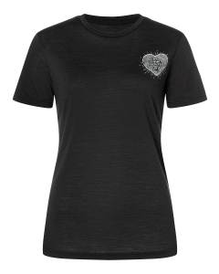 Super Natural Women's SS LITTLE HEARTWOOD Y87 Jet Black/Feather