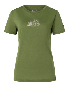 Super Natural Women's TOP MOUNTAIN ART TEE 42G Chive/Vintage