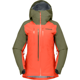 Norröna Womens lyngen GTX Jacket Olive Night/Orange Alert