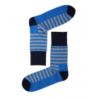 Lenz Mens Longlife Socks blue/grey stripes